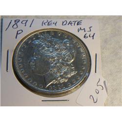 1891-P MORGAN DOLLAR