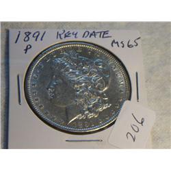 1891-P MORGAN DOLLAR