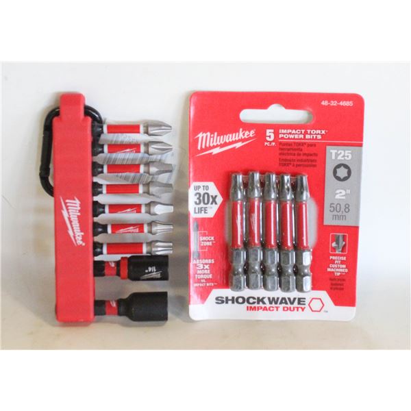 TWO PACK OF MILWAUKEE IMPACT DRILL BITS