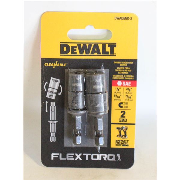 PACK OF 2 DEWALT DOUBLE ENDED NUT DRIVER