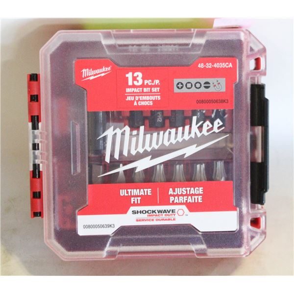MILWAUKEE 13 PIECE IMPACT BIT SET