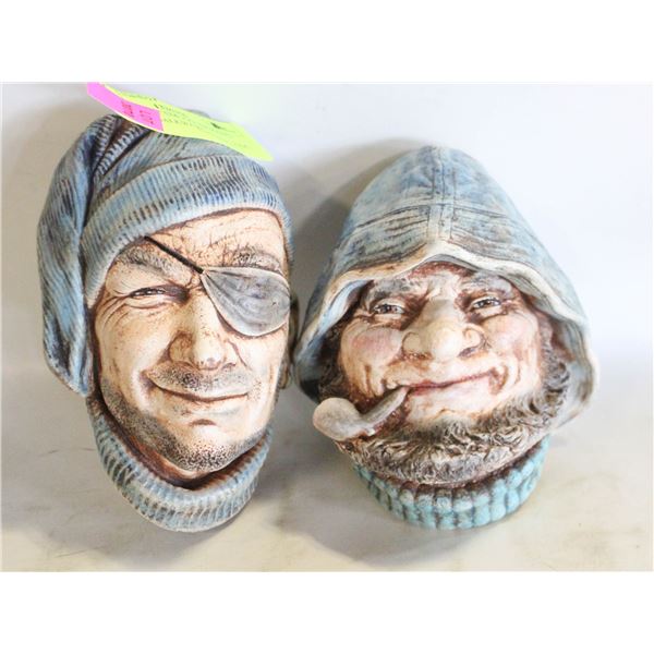 VINTAGE THE SMUGGLER HAND PAINTED CHALKWARE