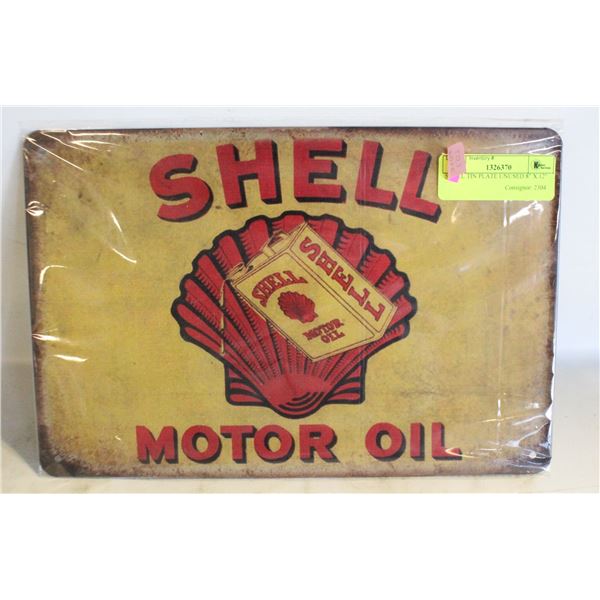 SHELL TIN PLATE UNUSED 8" X 12"