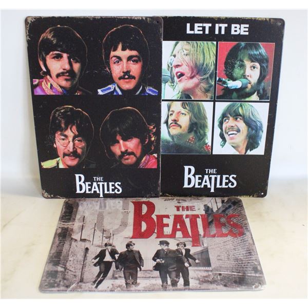 THE BEATLES 3 VINTAGE STYLE METAL
