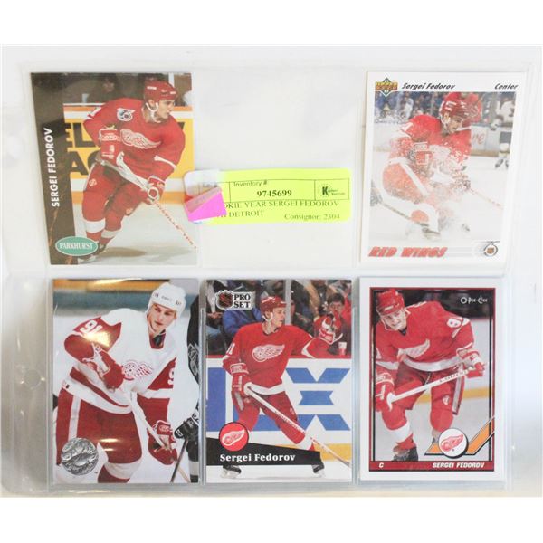 5 ROOKIE YEAR SERGEI FEDOROV WITH DETROIT
