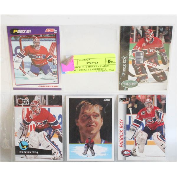 PATRICK ROY HOCKEY CARDS SCORE PROSET PARKHURST