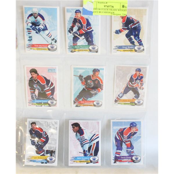 9 X 1995-96 FLEER OILERS WEIGHT ARNOTT BUCHBERGER