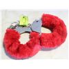 Image 1 : RED FUZZY HANDCUFFS WITH KEY