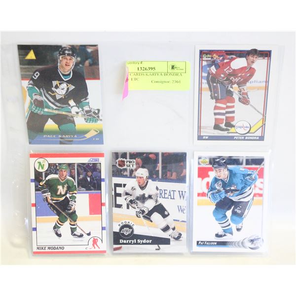 5 ROOKIE CARDS KARIYA BONDRA MODANO  ETC