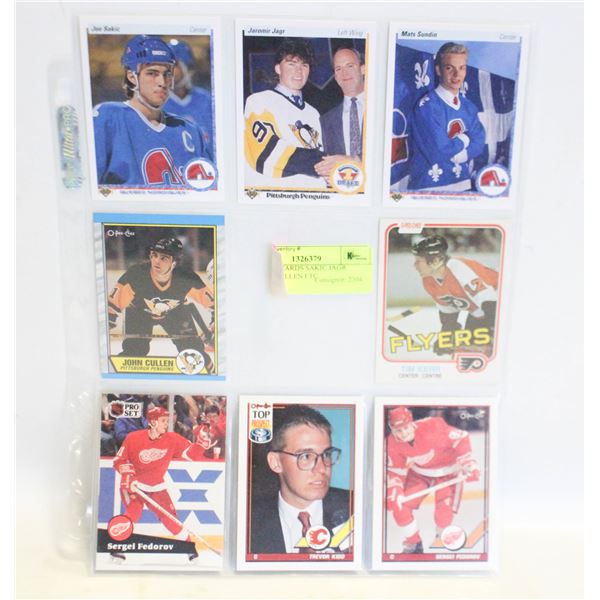 8 ROOKIE CARDS SAKIC JAGR SUNDIN CULLEN ETC