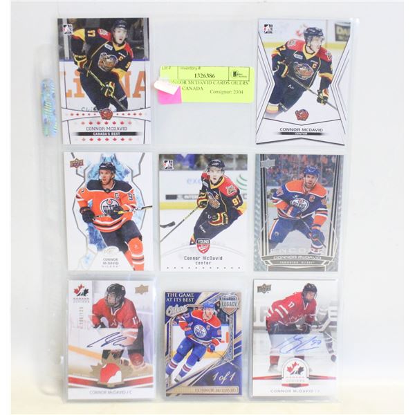 8 CONNOR MCDAVID CARDS OILERS OTTERS CANADA