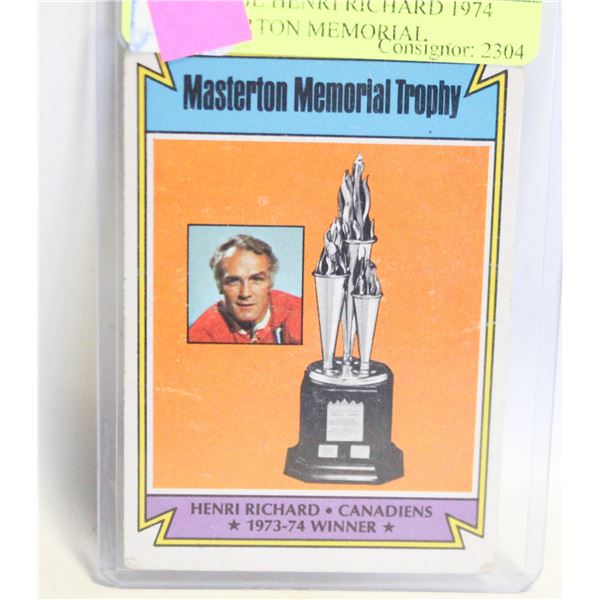 VINTAGE HENRI RICHARD 1974 MASTERTON MEMORIAL
