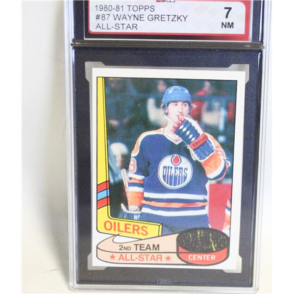 GRETZKY 81-82 GRADED 7 ALL STAR 2ND TEAM TOPPS