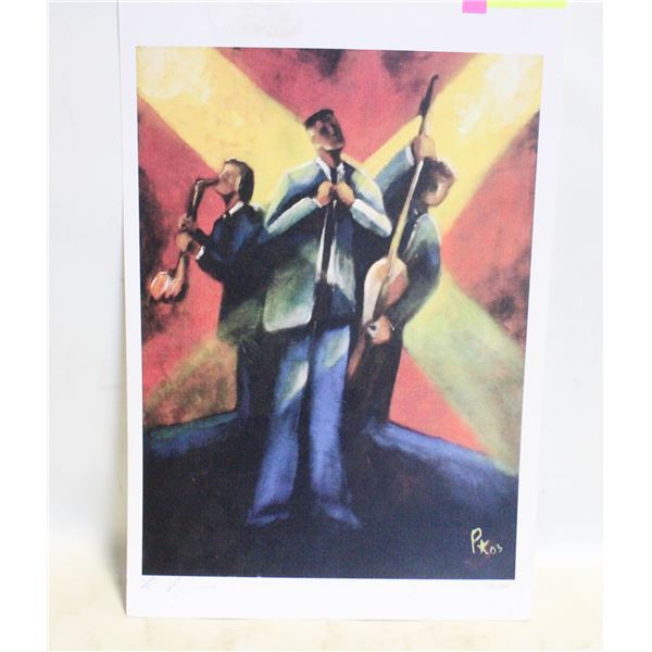JAZZ TRIO PRINT 72 OF 100 SIGNED DATED IN PENCIL