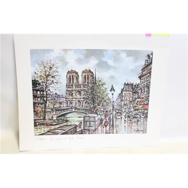 VINTAGE PARIS NOTRE-DAME CATHEDRAL PRINT J CHARDON