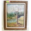 Image 1 : VINTAGE ORIGINAL FRAMED SIGNED PAINTING- TREE