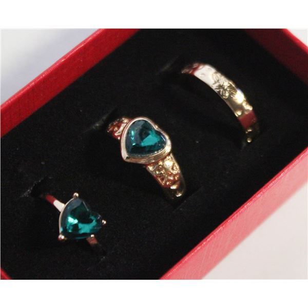 NEW 3PCS/SET RING SET SZ8 AND 7