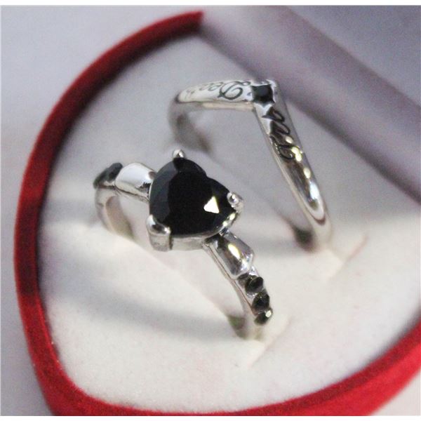 2PCS WEDDING PARTY STYLE FASHION RING SIZE 8