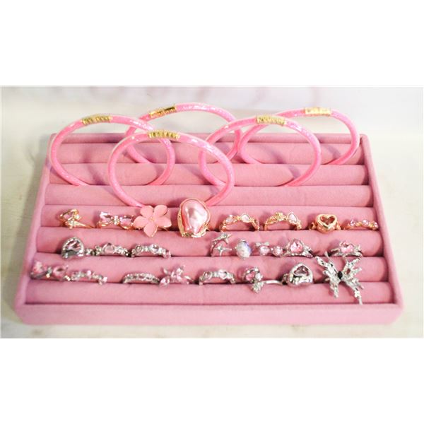 JEWELRY ORGANIZER TRAY W/ BARBIE STYLE PINK