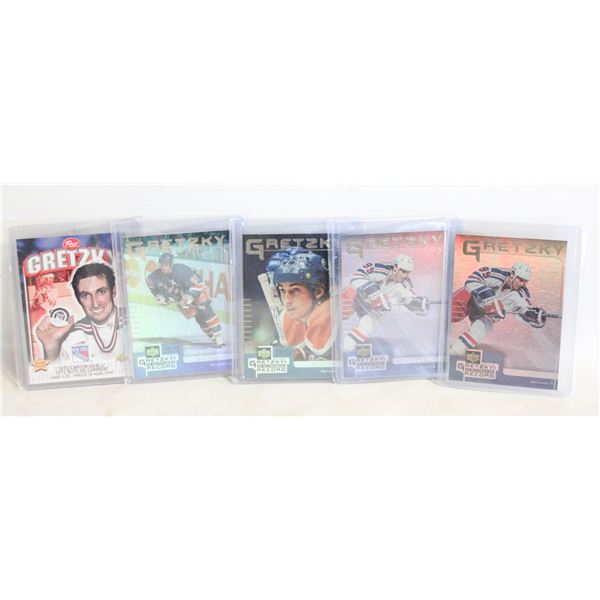 LOT OF 5 VINTAGE WAYNE GRETZKY NHL CARDS