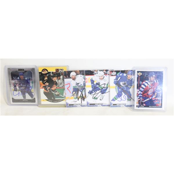 LOT OF 6 NHL AUTOGRAPHED CARDS