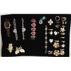 Image 1 : TRAY W/ BROOCH AND BRACELETS AND RINGS,WATCH