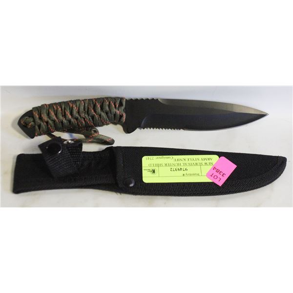 NEW SURVIVAL HUNTER SHIELD ARMY STYLE KNIFE