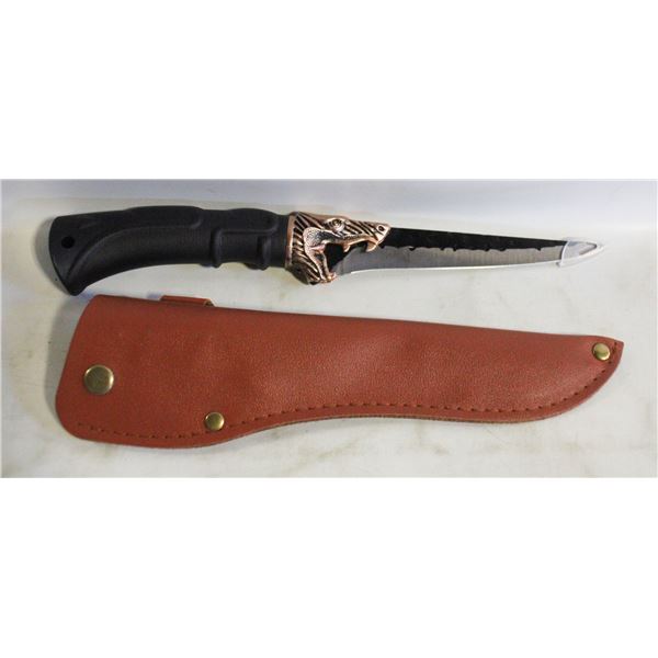 NEW VIKING STYLE FILLET BLACK STEEL KNIFE