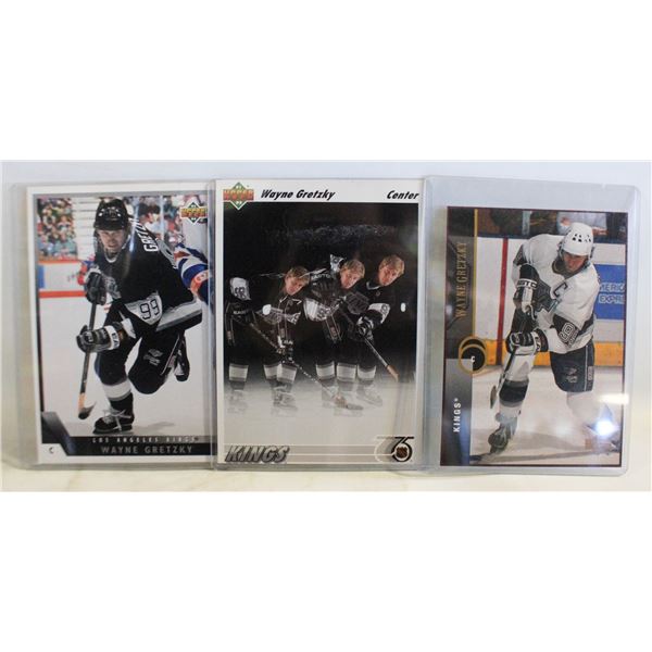 LOT OF 3 WAYNE GRETZKY OVERSIZED 5X7 CARDS