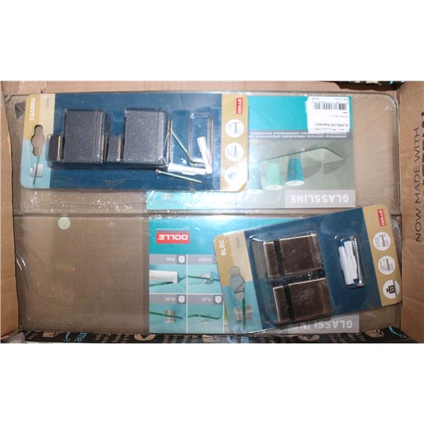 2 SETS OF NEW DOLLE GLASSLINE SHELF & BRACKET
