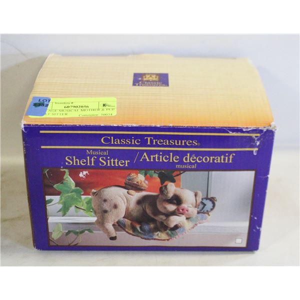 VINTAGE MUSICAL MOTHER & PUP SHELF SITTER