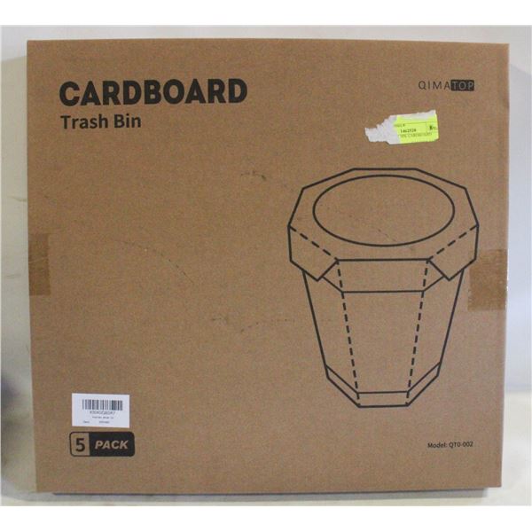 BRAND NEW 5PK CARDBOARD TRASH BIN