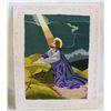 Image 1 : VINTAGE JESUS PRAYING NEEDLEPOINT FINISHED