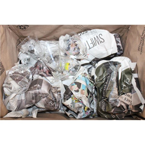 LOT OF CRYSTAL AND GLASS  DRINKWARE
