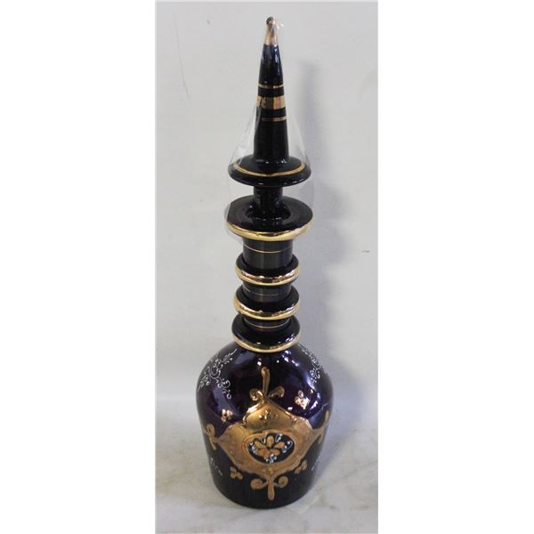 BOHEMIAN PURPLE GLASS DECANTER
