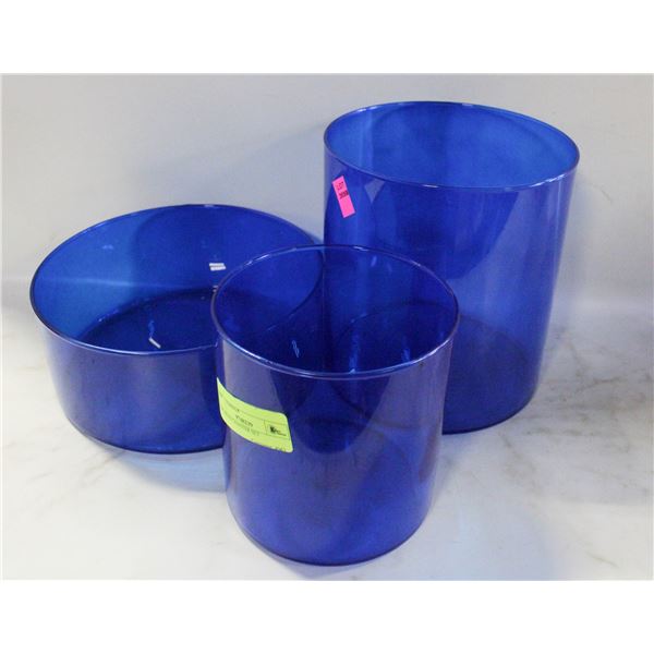 3PC BLUE CANISTER SET