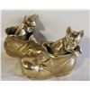 Image 1 : 2 BRASS CATS IN SHOES