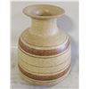 Image 1 : BROWN POTTERY VASE WITH STRIPES. 8 IN.