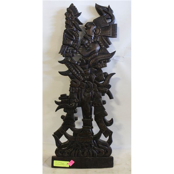 AZTEC WOOD CARVING. 27 IN.