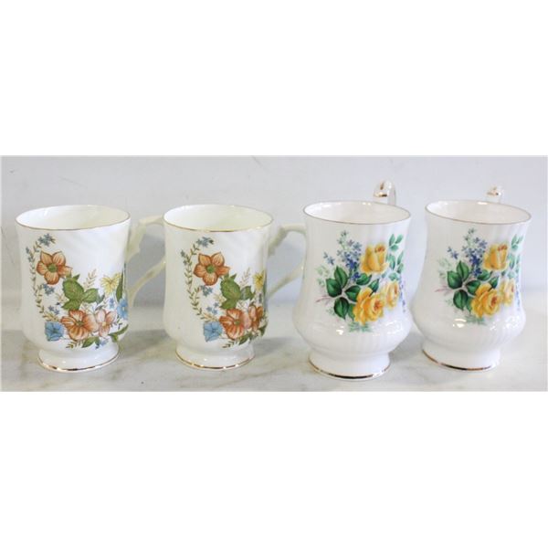 2 VINTAGE PORCELAIN PEDESTAL COFFEE/TEA MUGS