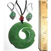 Image 1 : 17)  JADE COLORED AISAN STYALIZED