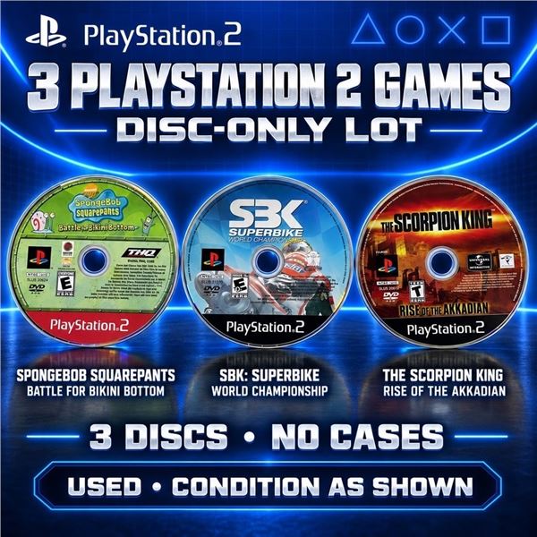 3 PLAYSTATION 2 GAMES DISC ONLY