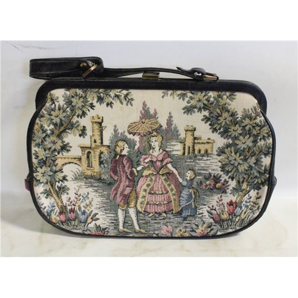 VINTAGE MID CENTURY TAPESTRY HANDBAG