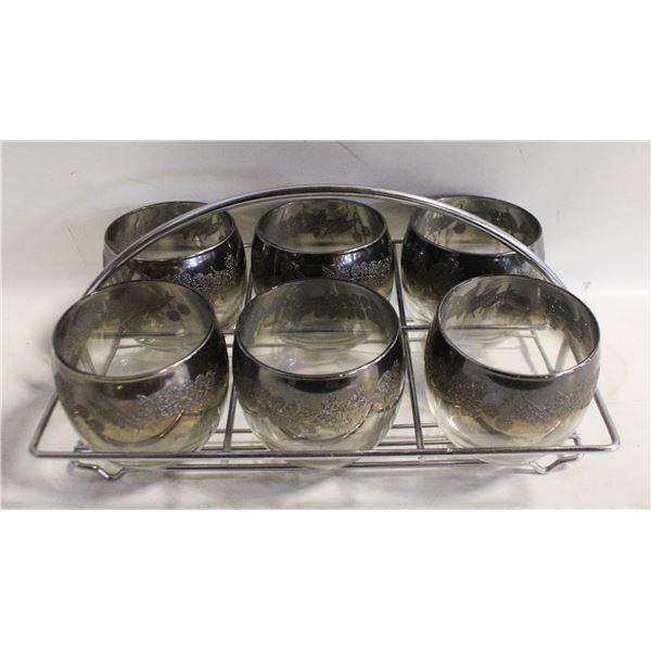 VINTAGE SILVER-OVERLAY DRINKING GLASSES
