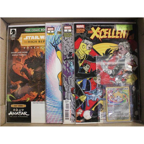 ESTATE POKEMON CARD+ASSORTED COMIC BOOKS TOGETHER
