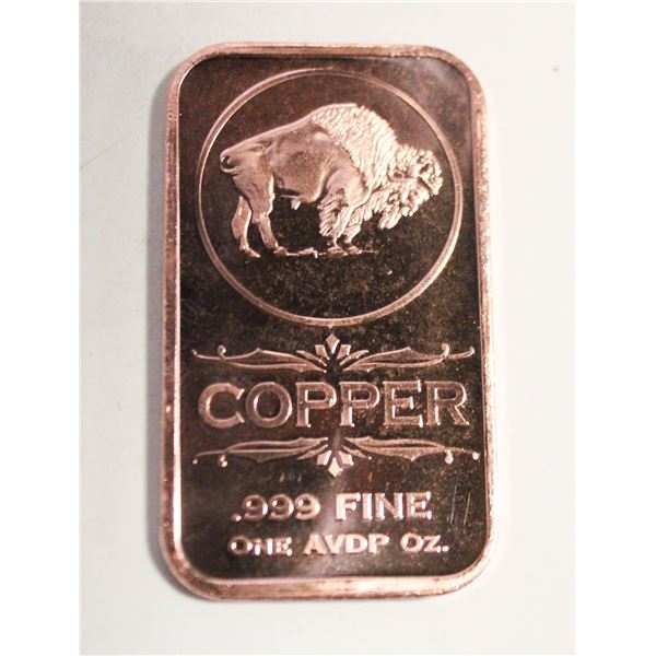 1 OZ COPPER BAR