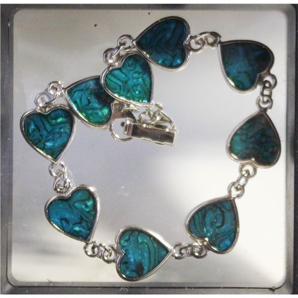 NEW ABERLONE SHELL INLAY HEART SHAPED