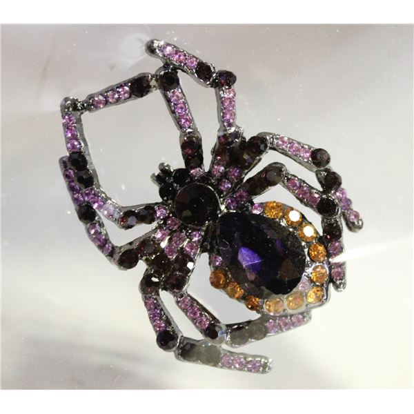 NEW LARGE SPIDER BROOCH FULL ENCRUSTED