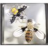 Image 1 : NEW SET OF BEE BROOCHES RHINESTONE &