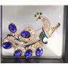 Image 1 : NEW PEACOCK WITH REGAL BLUE RHINESTONES